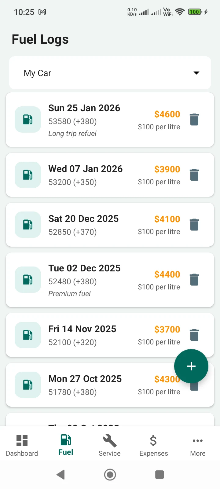 Fuel Log | Mileage Tracker screenshot